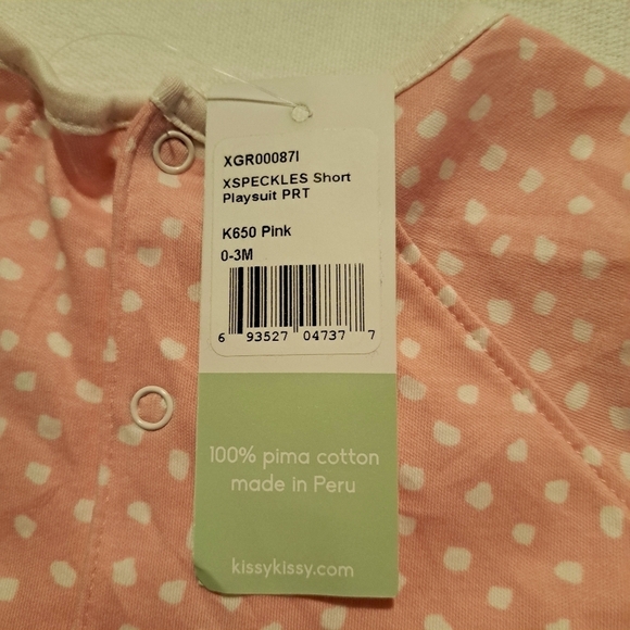 Kissy Kissy, Kissy Love girls 0-3 months Speckles pink playsuit romper - Picture 4 of 7